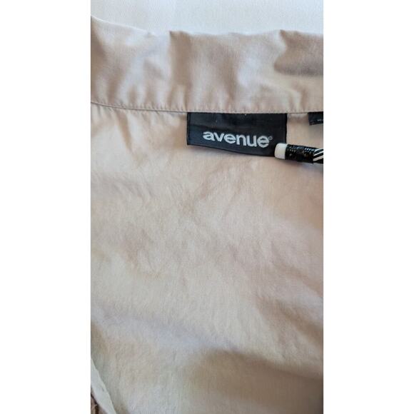 Avenue Womens Sz 30/32 Ruffle Front V-Neck Button Down 100% Cotton - Picture 5 of 12